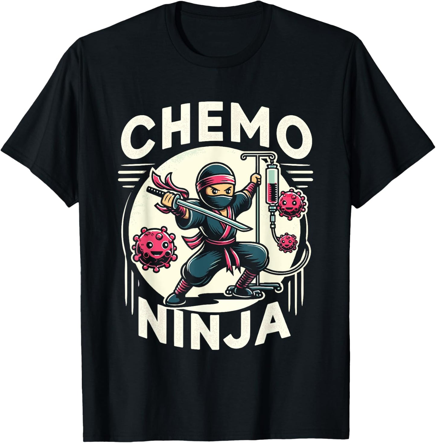 Cancer Fighting Support | Funny Cancer Fighter Warrior Ninja T-Shirt - T-Shirt | Black