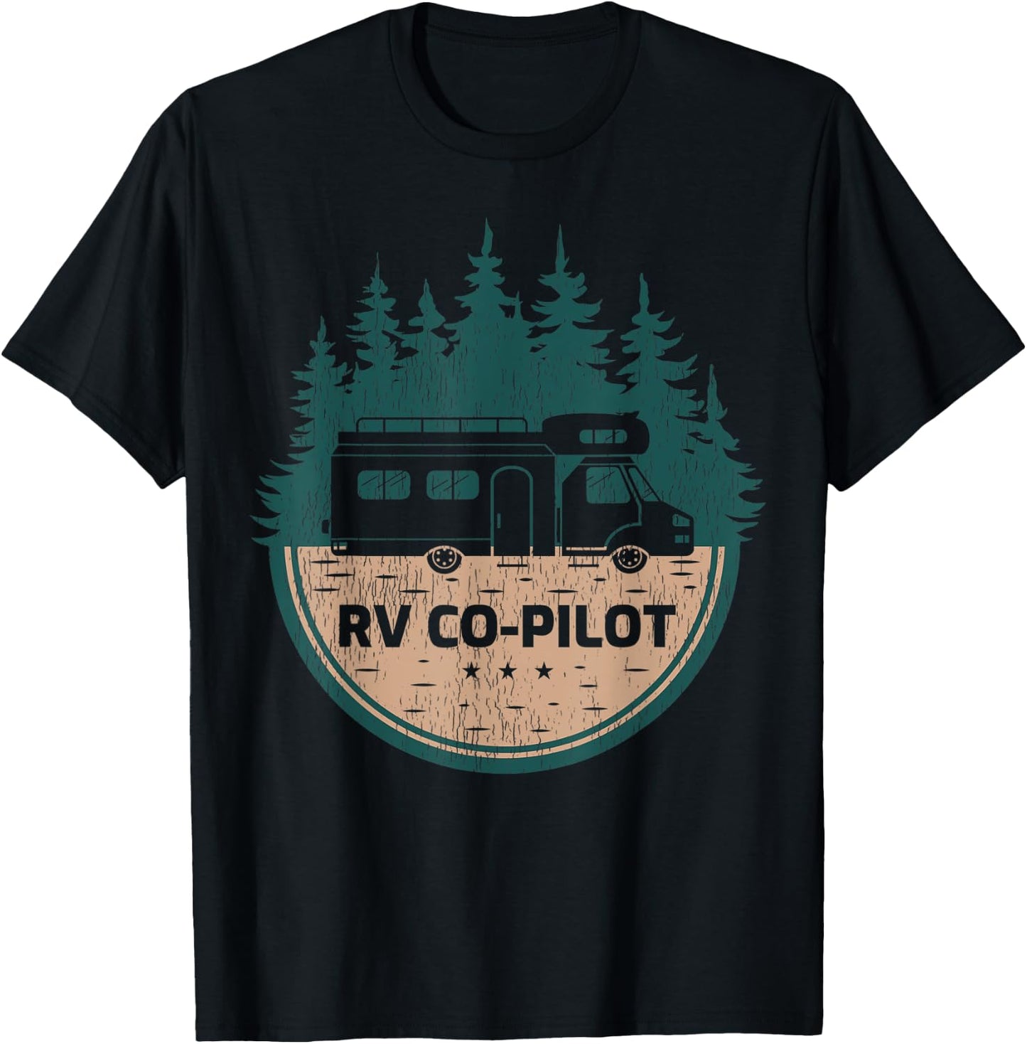Camping RV Co-Pilot Road Trip Camper T-Shirt - T-Shirt | Black