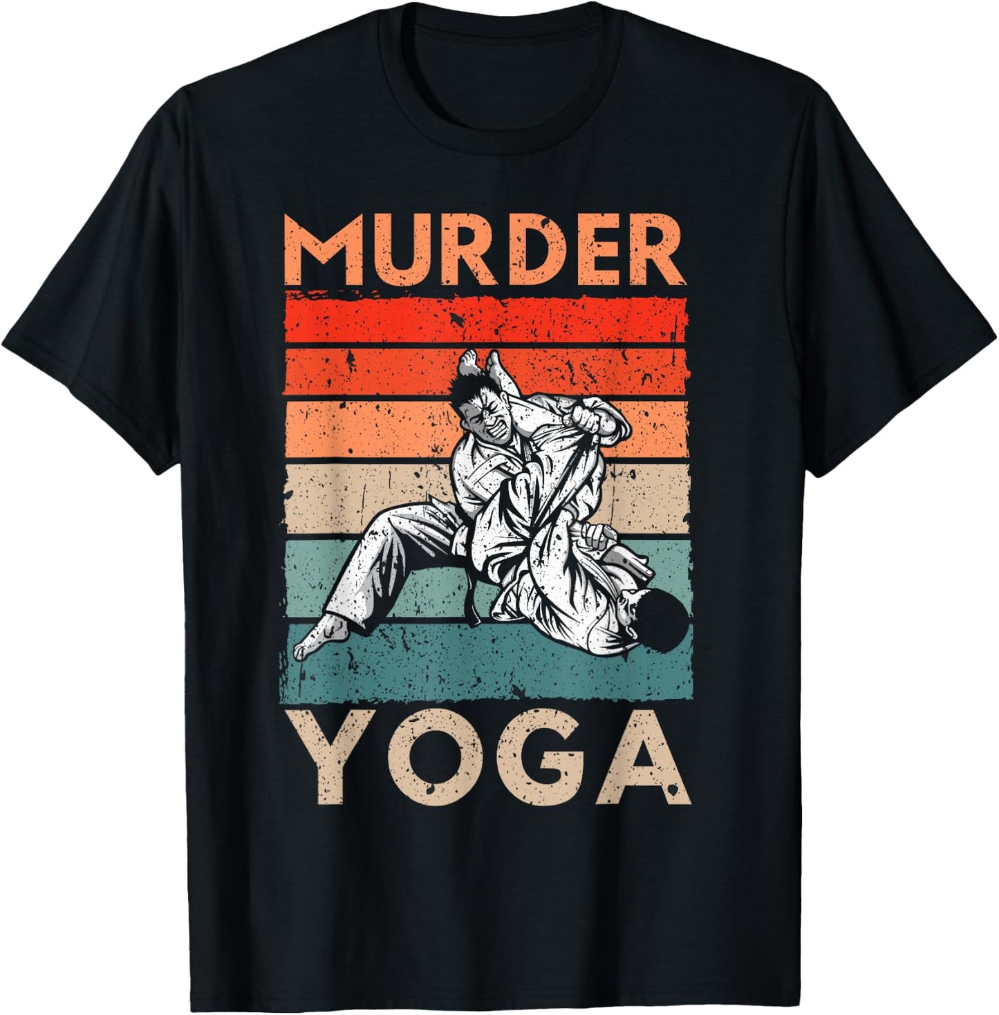 Murder Yoga Judo Master Martial Arts Judoka Judoist Vintage T-Shirt - T-Shirt | Black