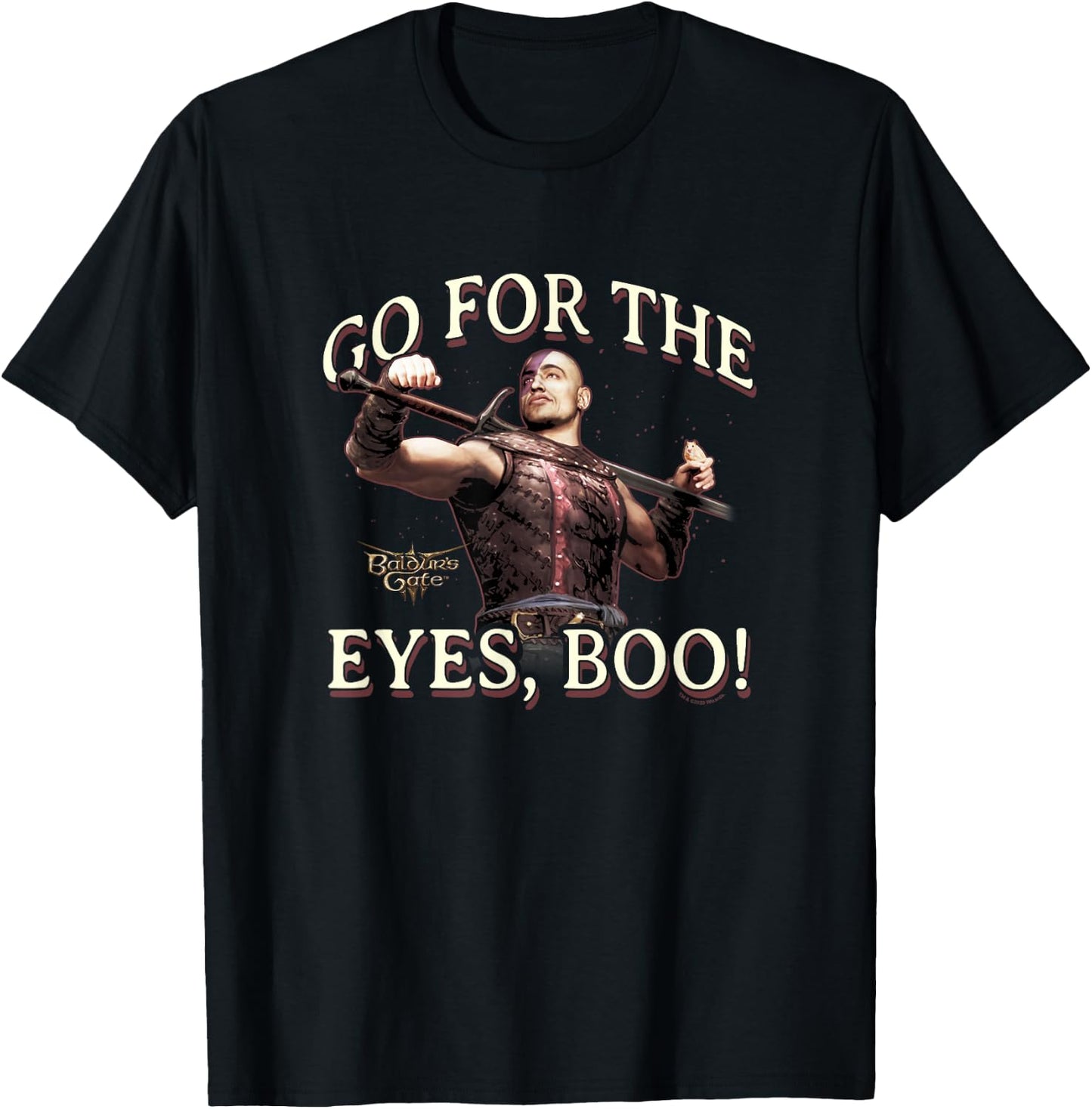 Dungeons & Dragons Minsc Go For The Eyes Boo! Chest Poster T-Shirt - T-Shirt | Black