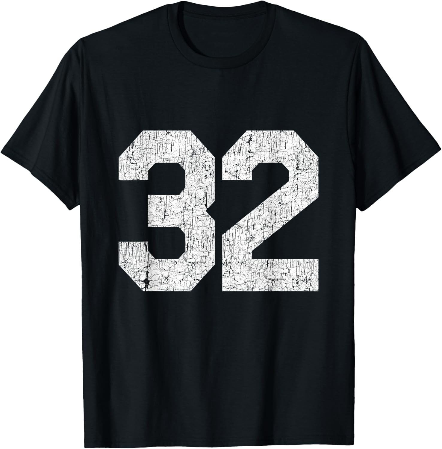#32 Jersey Uniform Varsity Sports Number, 32nd Birthday T-Shirt - T-Shirt | Black