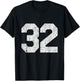 #32 Jersey Uniform Varsity Sports Number, 32nd Birthday T-Shirt - T-Shirt | Black