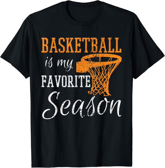 Basketball Is My Favorite Season T-Shirt - T-Shirt | Black