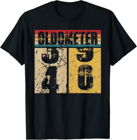 Oldometer 39-40 Shirt Funny 40th Turning 40 Birthday Gift T-Shirt - T-Shirt | Black