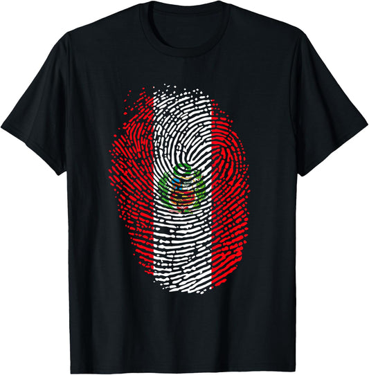 Fingerprint Gift Children Peru T-Shirt - T-Shirt | Black