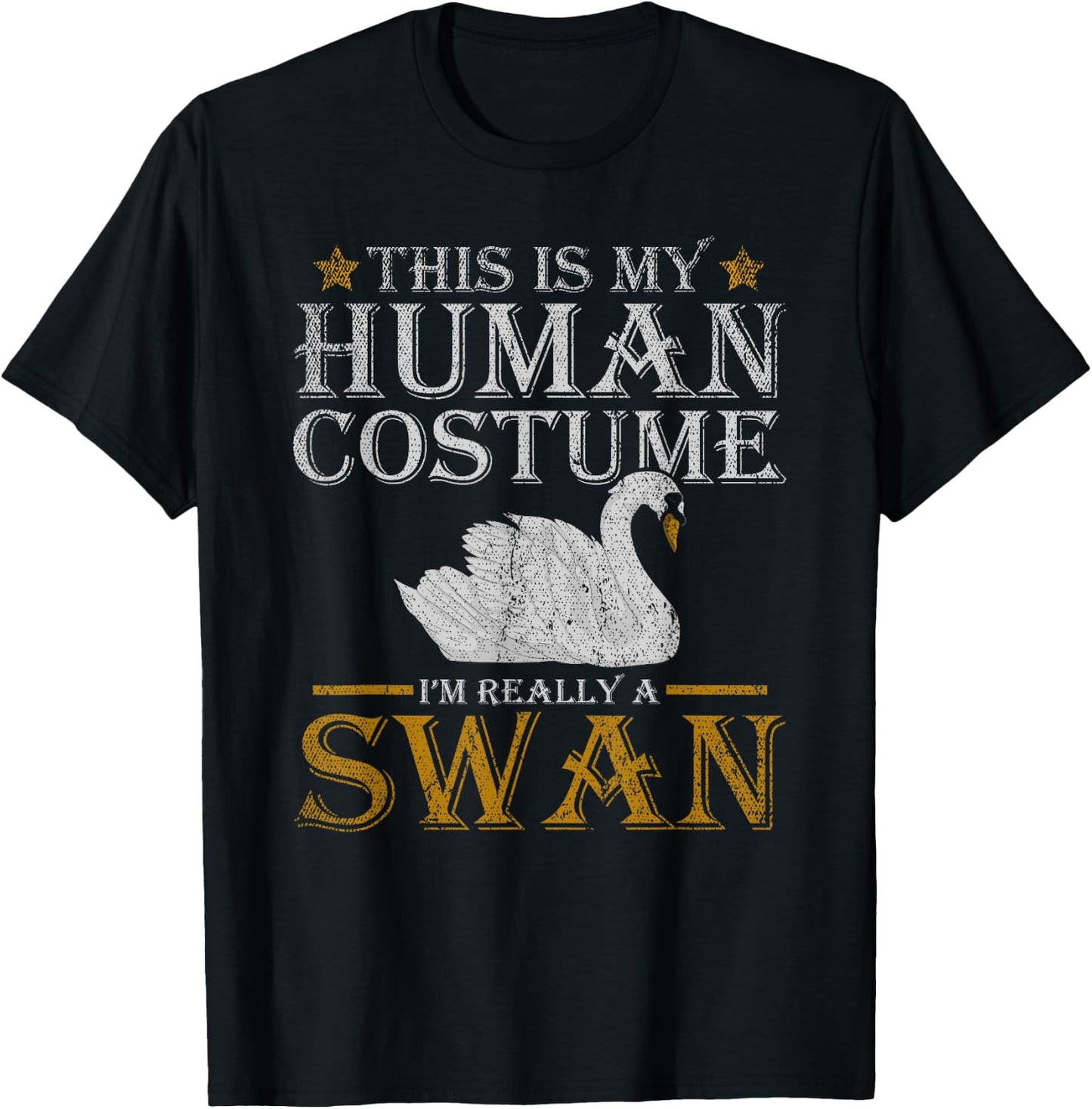 Pretty Animal Beautiful Bird Funny Costume Swan T-Shirt - T-Shirt | Black