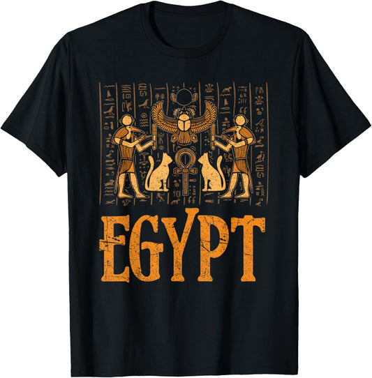 Egypt Pharaoh Pyramid Cairo Nile Ancient Egyptian History T-Shirt - T-Shirt | Black