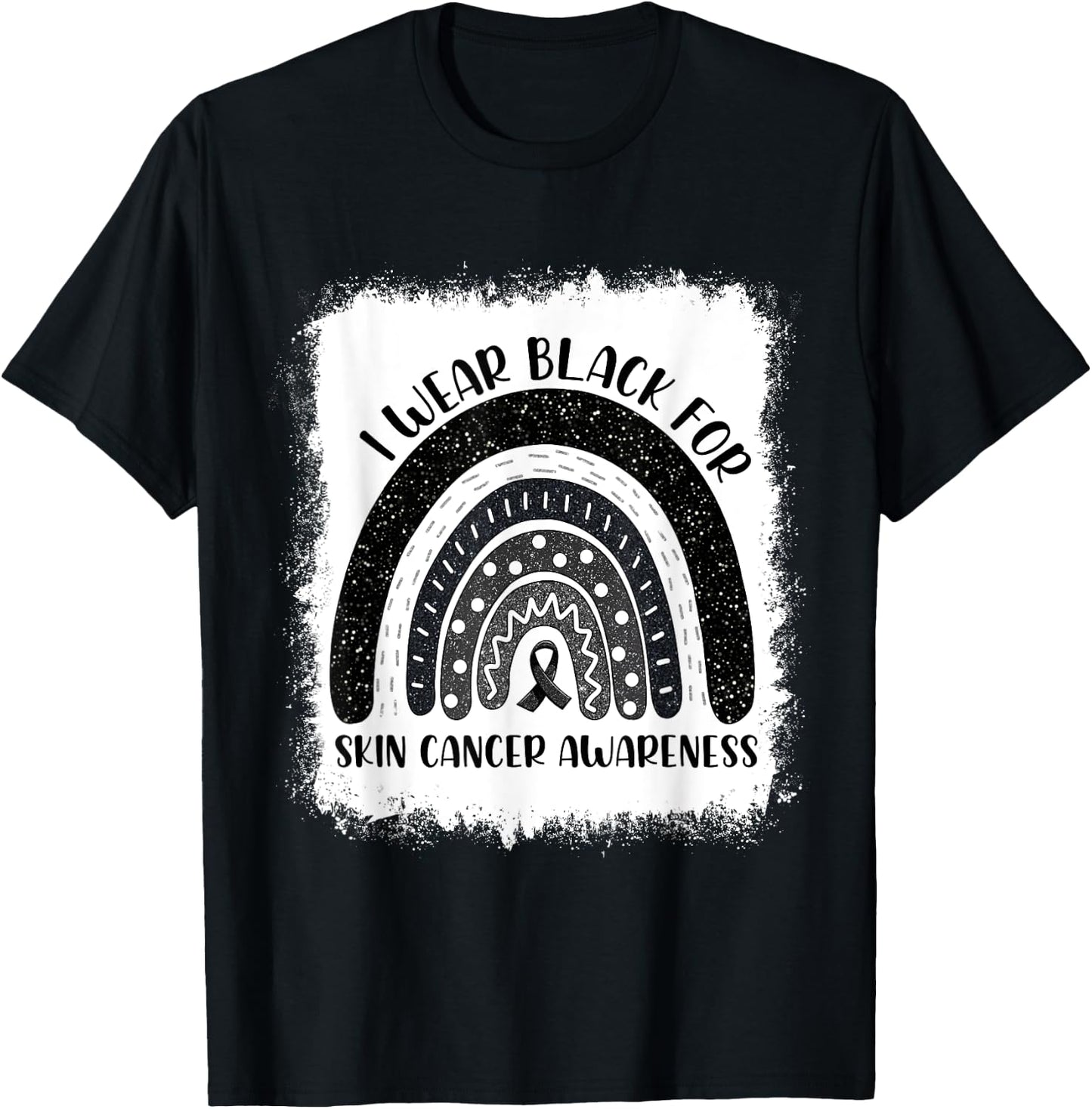 Rainbow I Wear Black For Skin Cancer Awareness Month T-Shirt - T-Shirt | Black