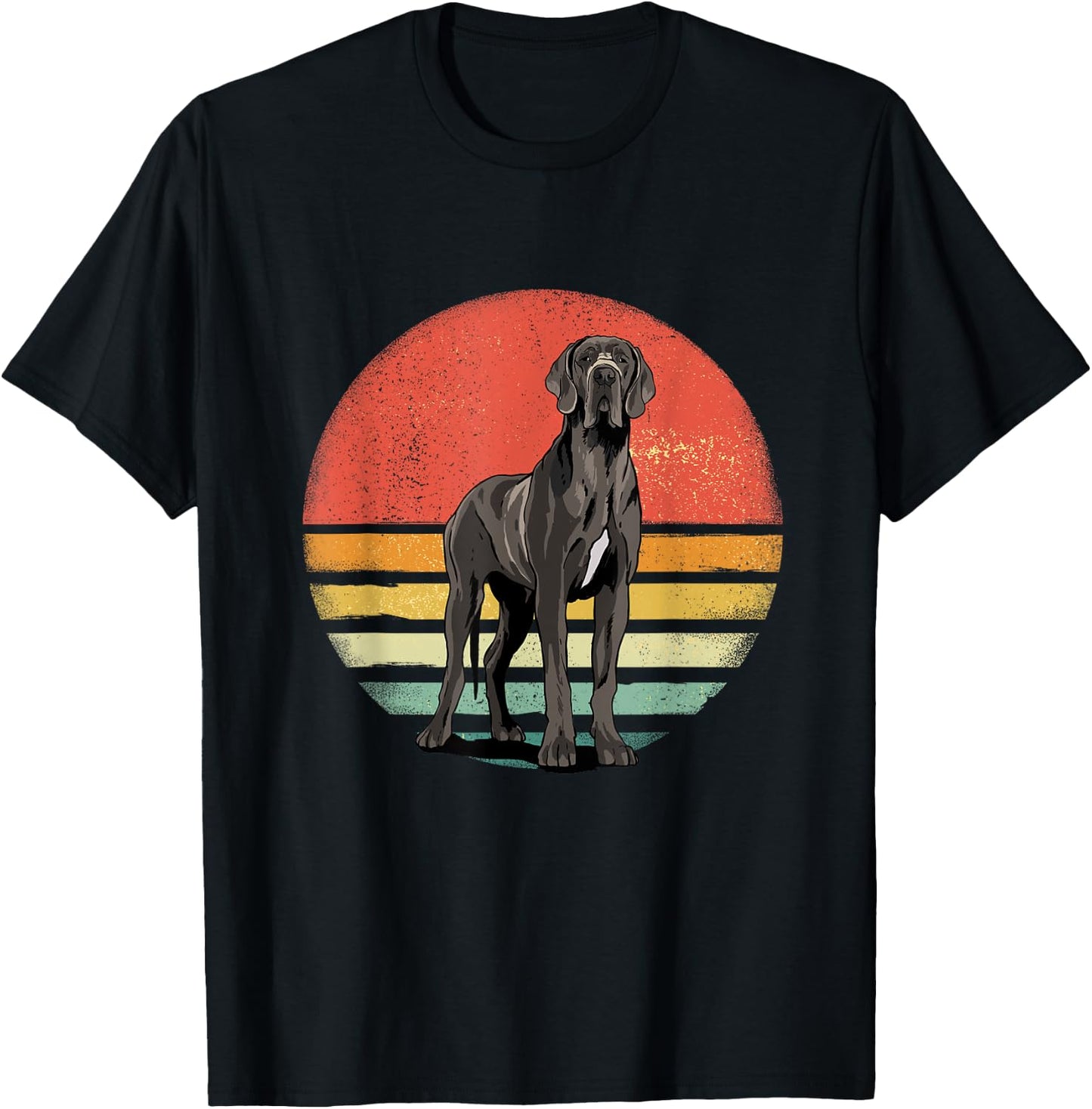 Great Dane Shirt Retro Mastiff Dog Lover Great Dane Mom Dad Women Kids T-Shirt - T-Shirt | Black