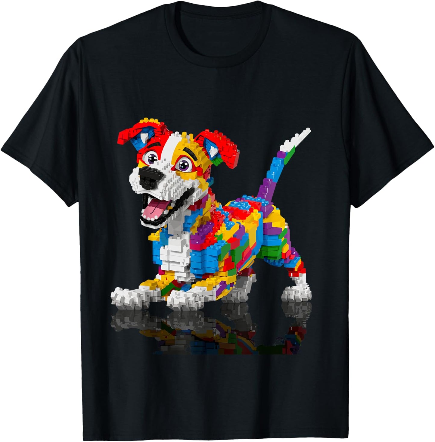 Master Builder Kids Building Blocks Dog Brick Builder T-Shirt - T-Shirt | Black