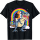 Beagle Riding Dinosaur T-rex Gifts Boys Kids Men Rainbow T-Shirt - T-Shirt | Black