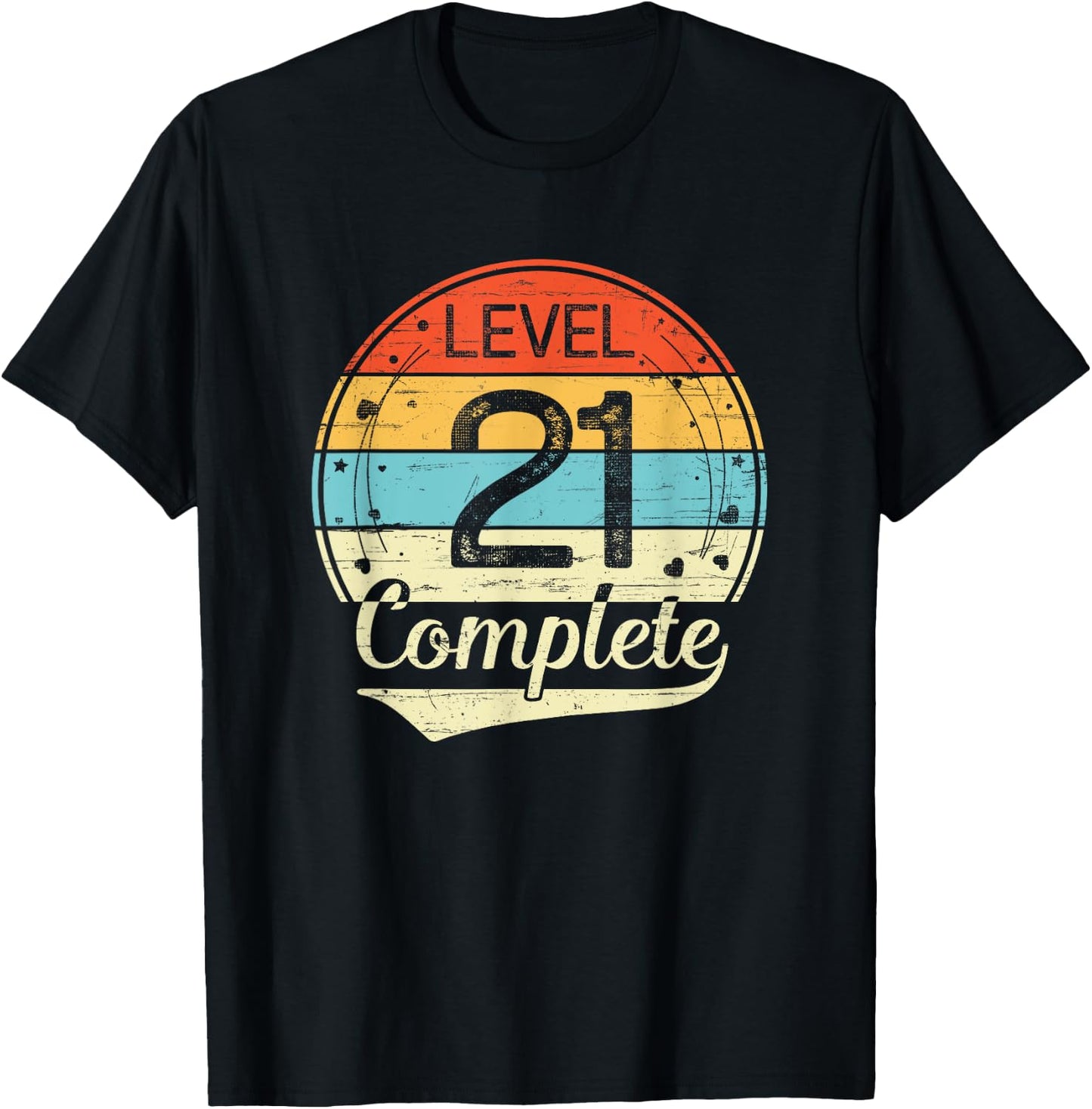 Level 21 Complete Retro 21st Wedding Anniversary T-Shirt - T-Shirt | Black