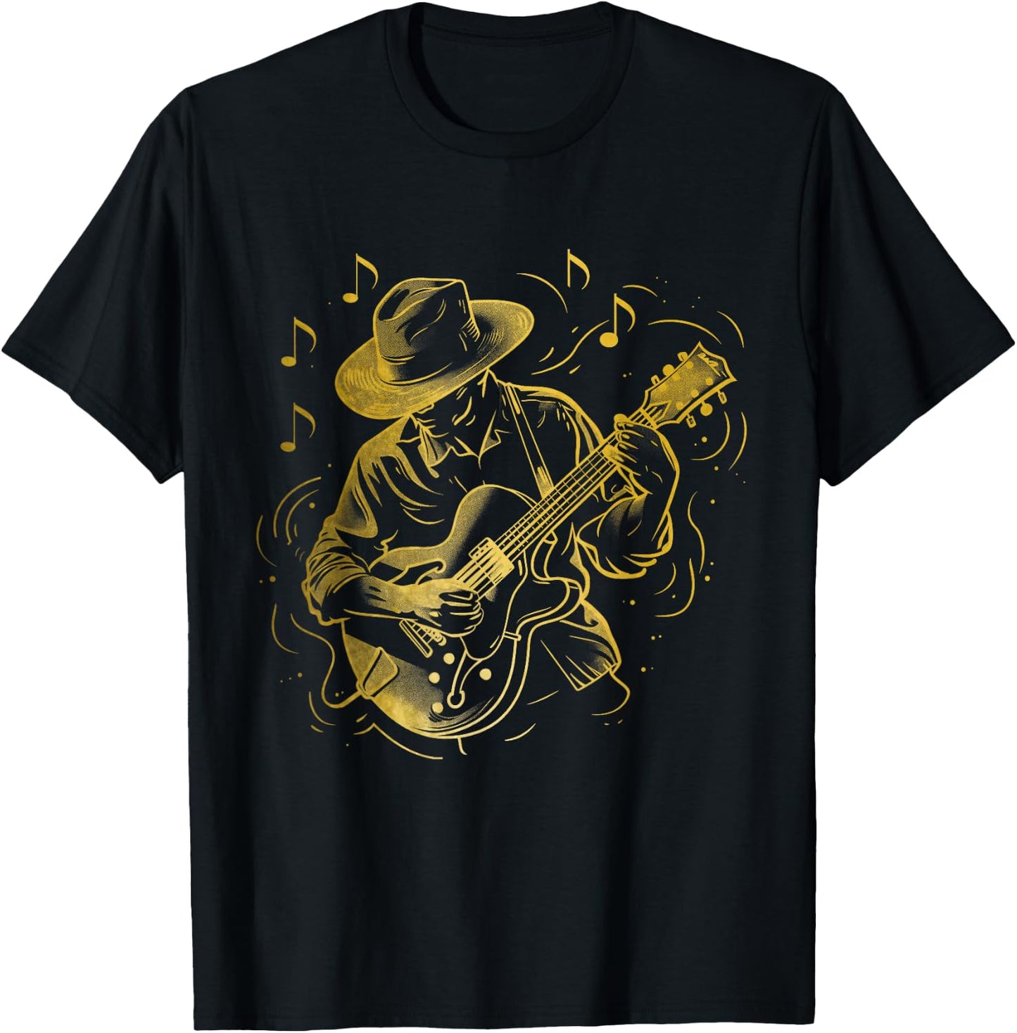 Guitar Player Jazz Blues Music Blues Musician Guitarist T-Shirt - T-Shirt | Black