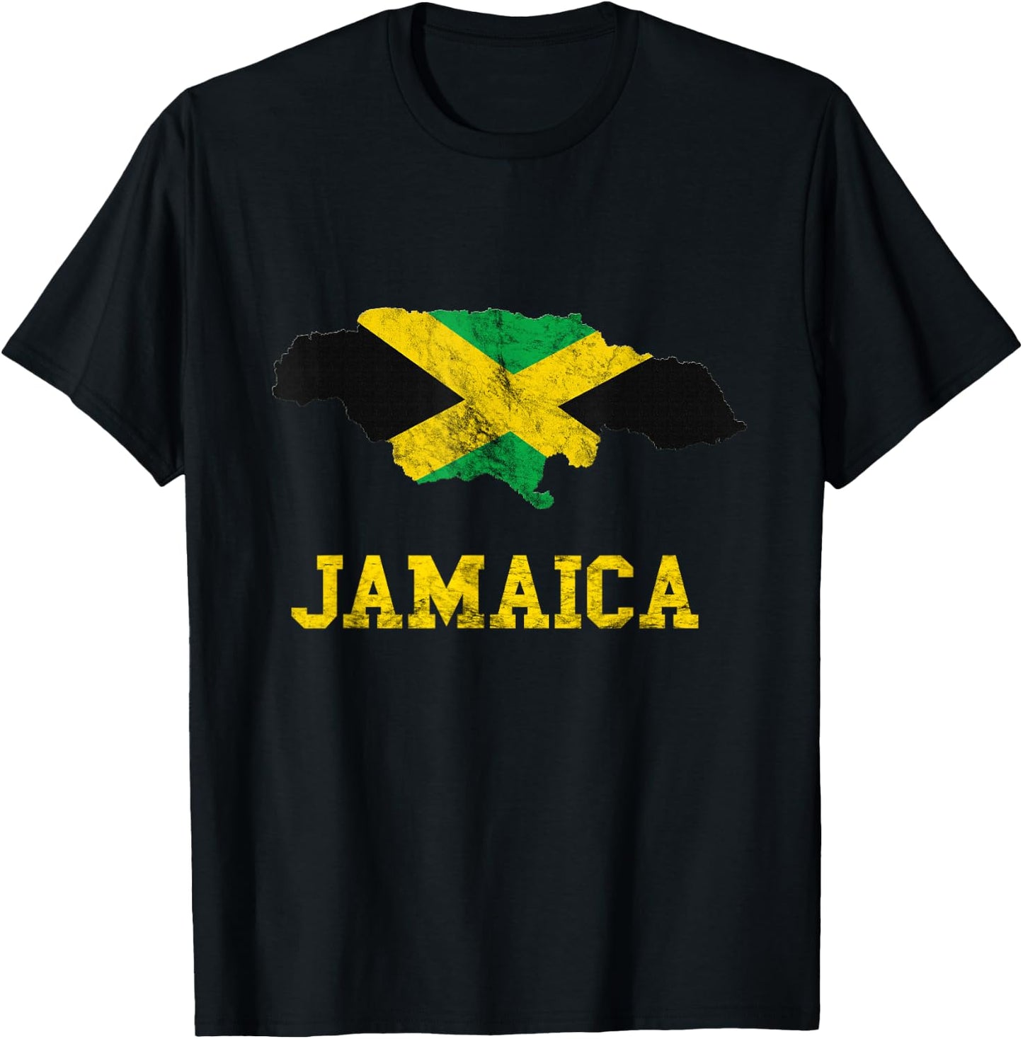 Jamaica Map Jamaican Flag Caribbean Trip Jamaica Roots T-Shirt - T-Shirt | Black