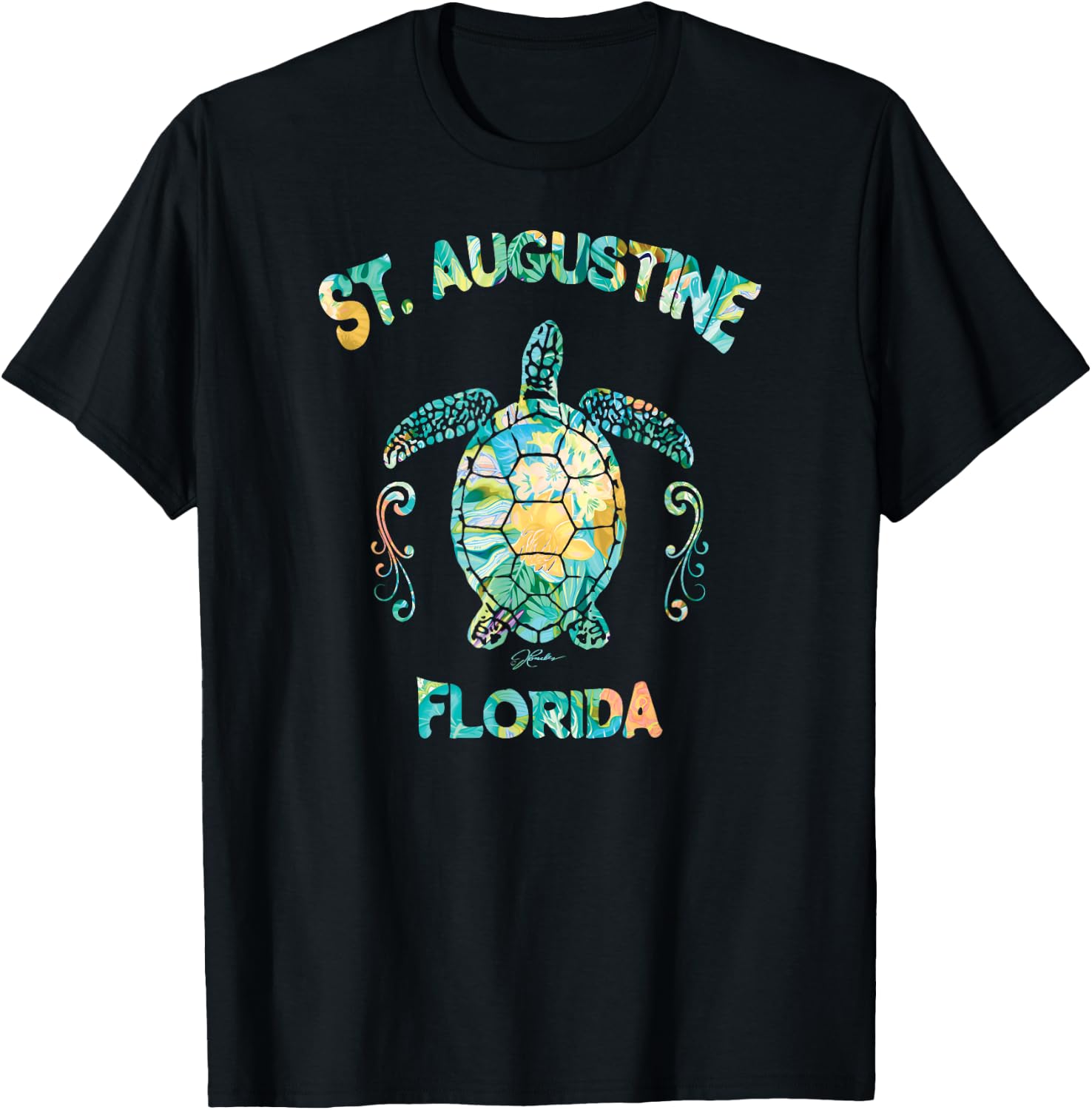 JCombs St Augustine Florida Sea Turtle T-Shirt - T-Shirt | Black