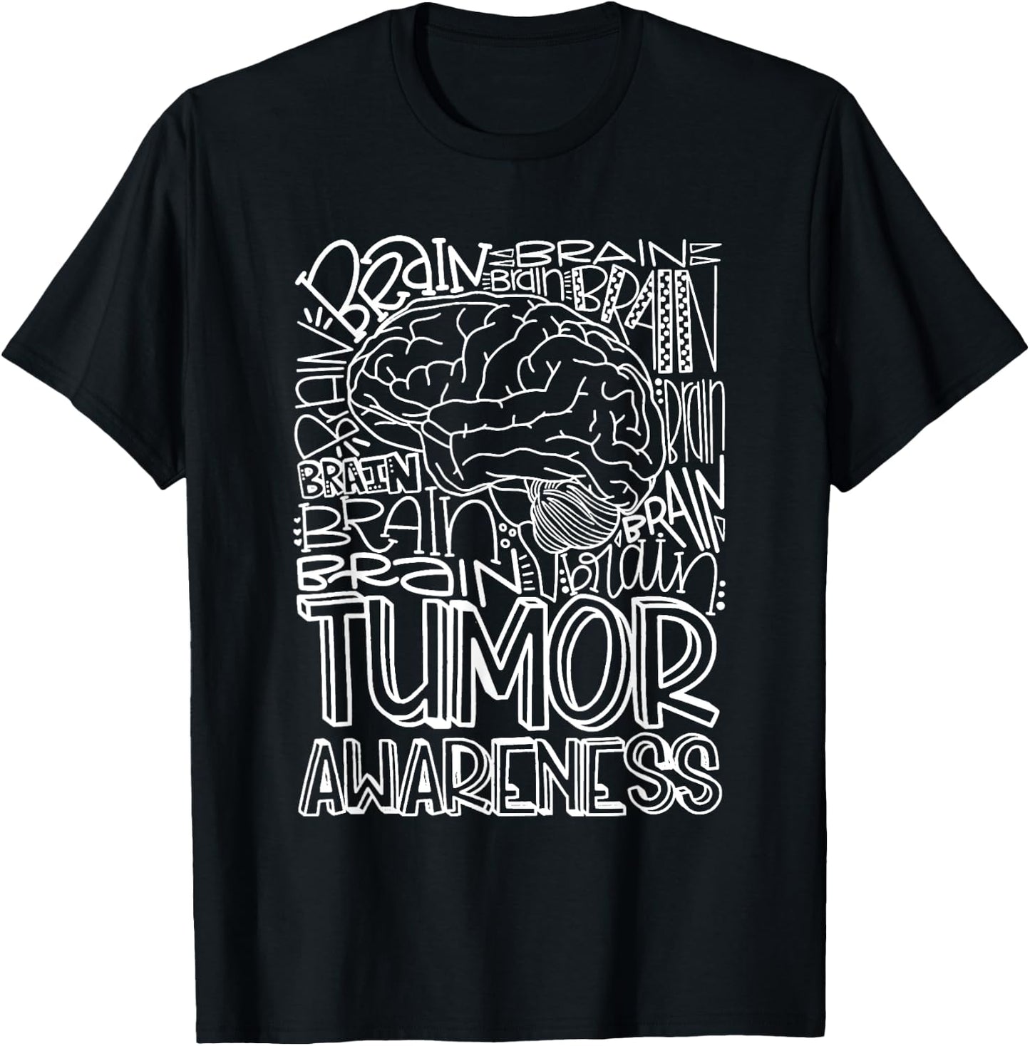 Brain Tumor Awareness Shirt | Brain Tumor Survivor Shirt T-Shirt - T-Shirt | Black