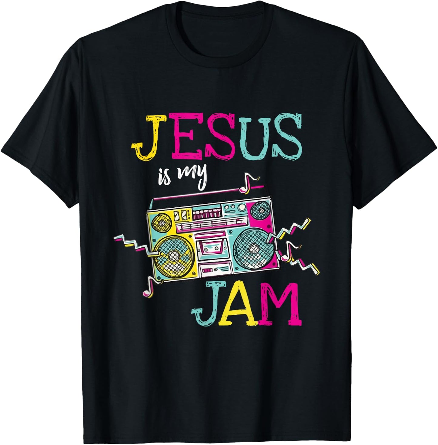 Jesus Is My Jam - Christian Faith Religion Music Lover T-Shirt - T-Shirt | Black