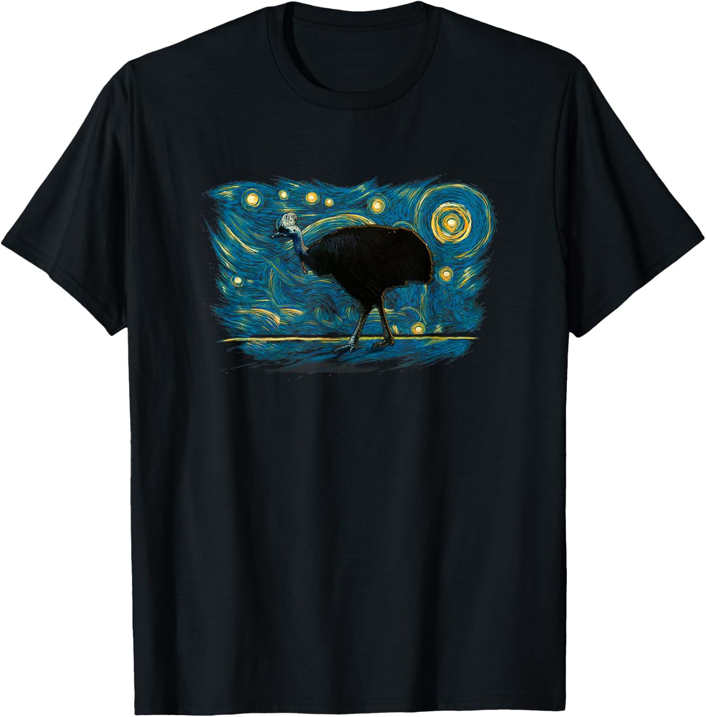 Retro Vintage Style Cassowary T-Shirt - T-Shirt | Black