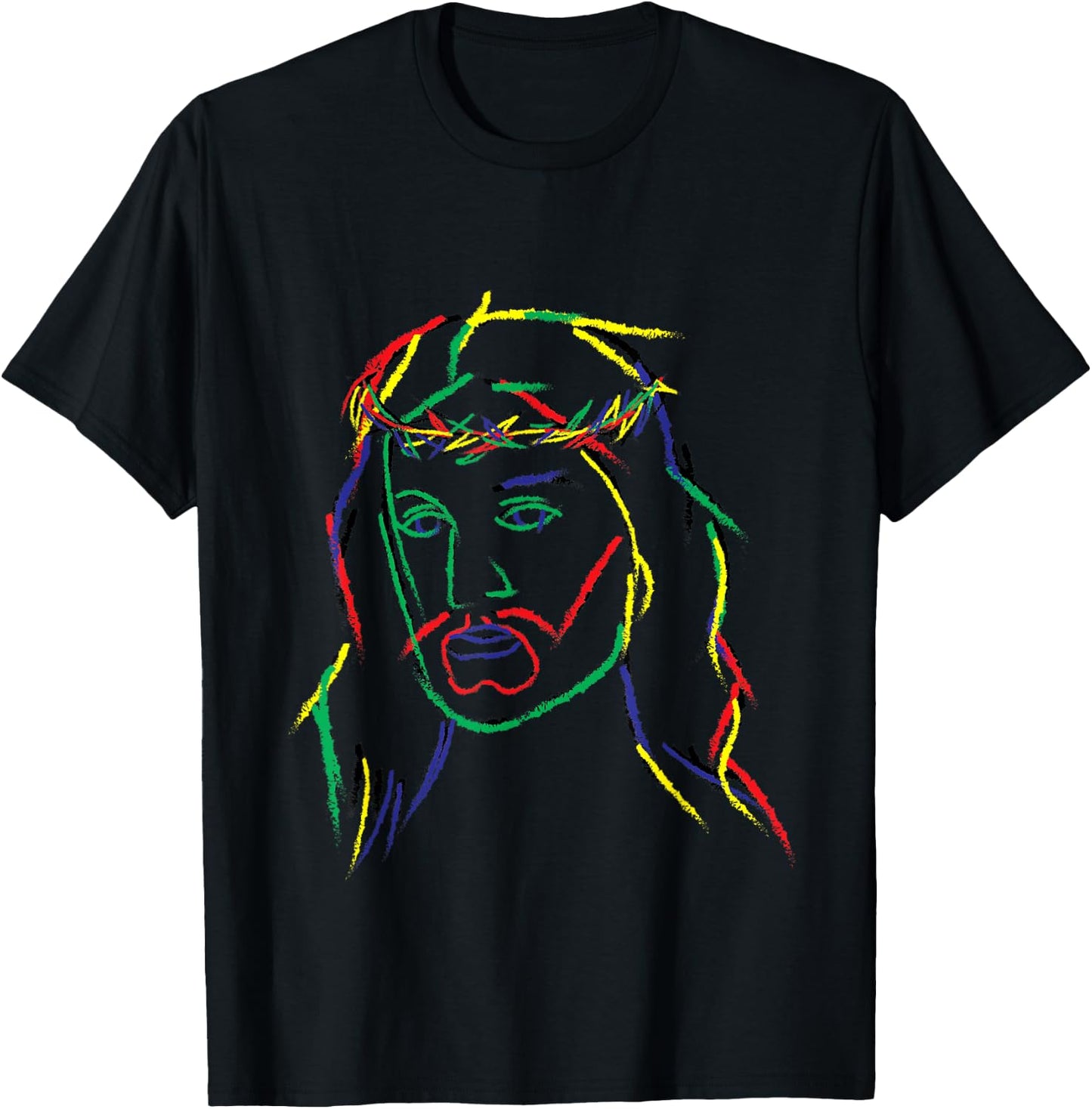 Abstract Jesus Graphic Image Cool Fun Piece T-Shirt - T-Shirt | Black