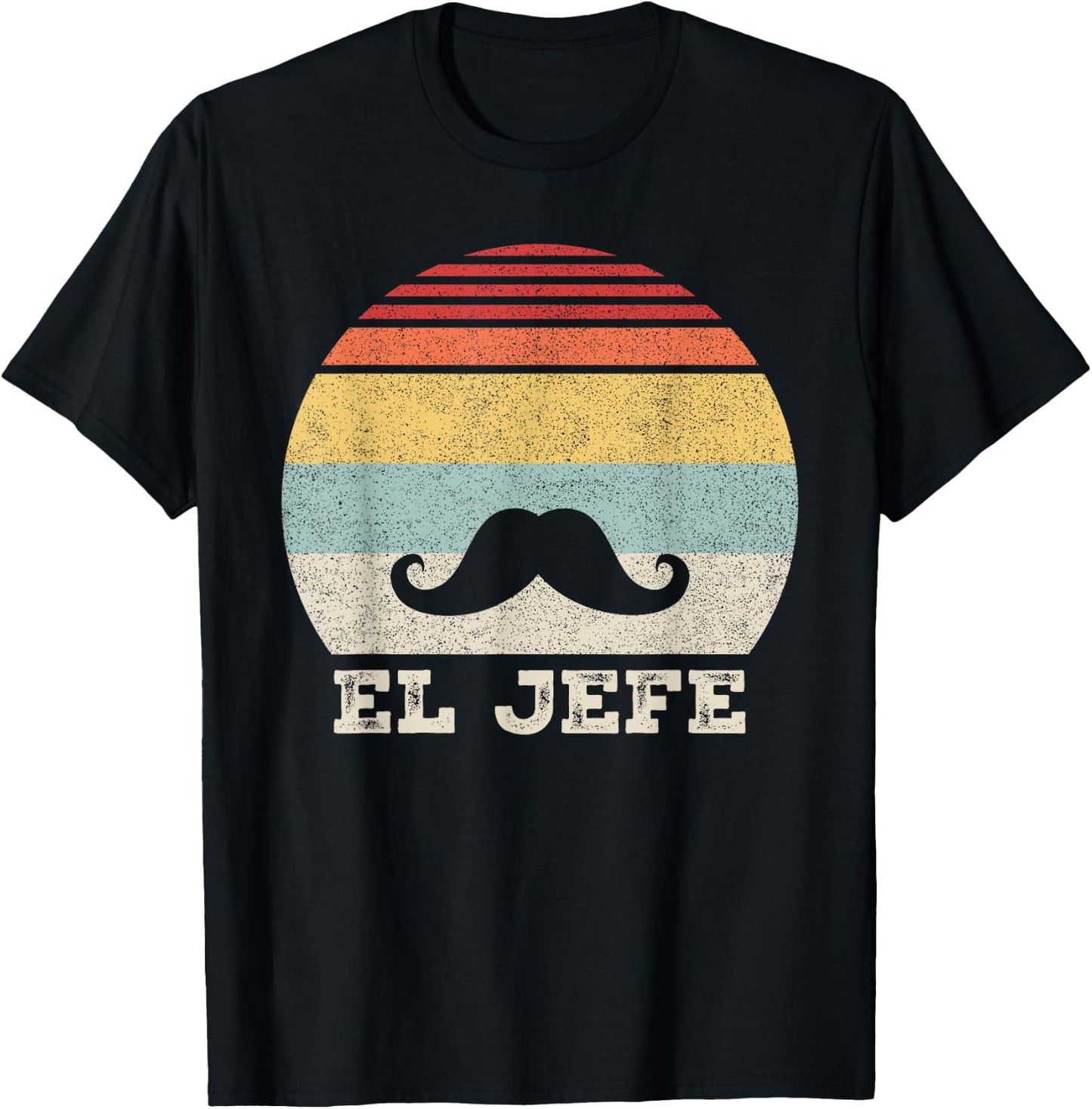 Retro El Jefe Shirt Funny Mexican Boss Funny Cinco De Mayo T-Shirt - T-Shirt | Black