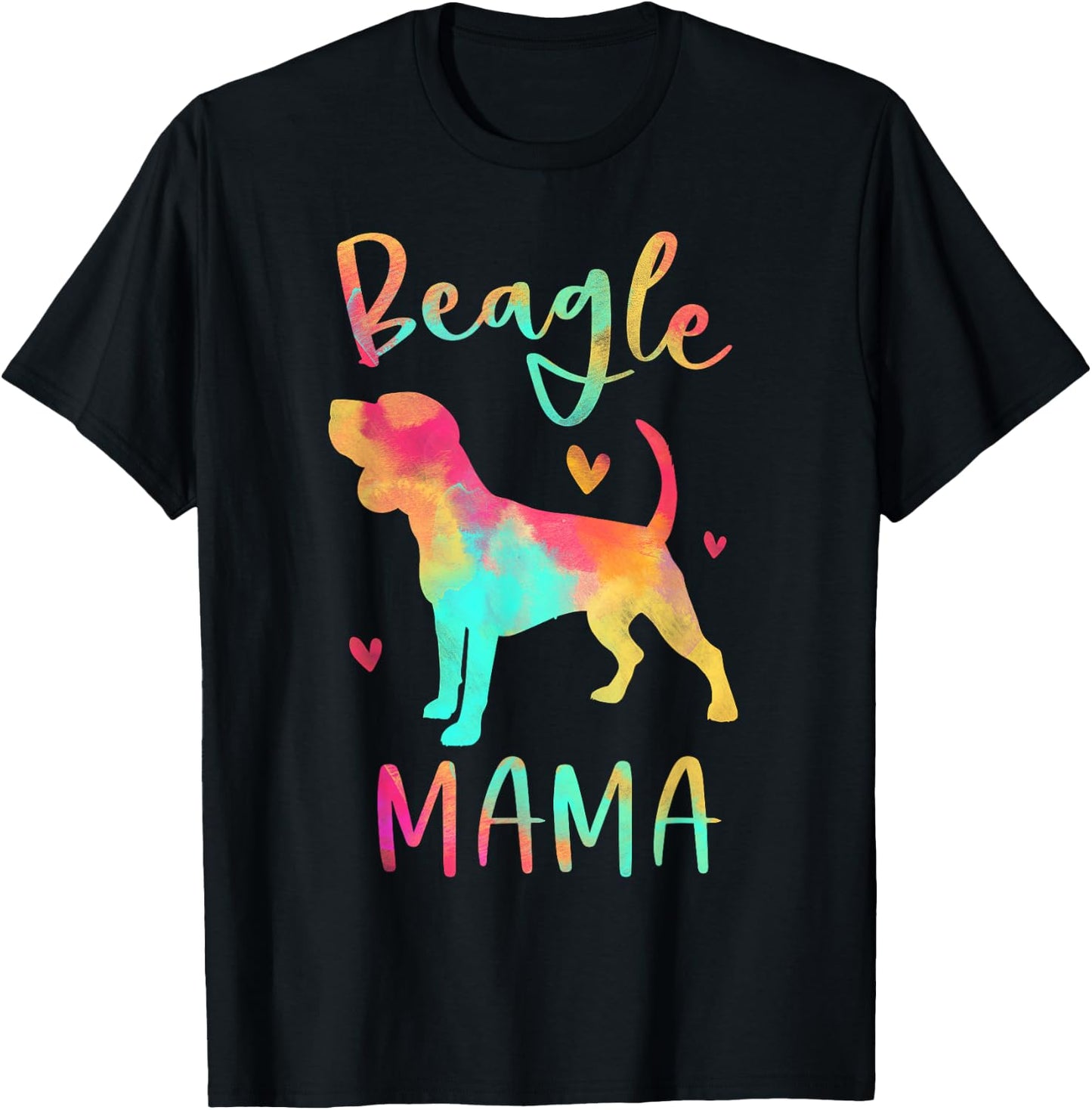 Beagle Mama Colorful Beagle Gifts Dog Mom T-Shirt - T-Shirt | Black