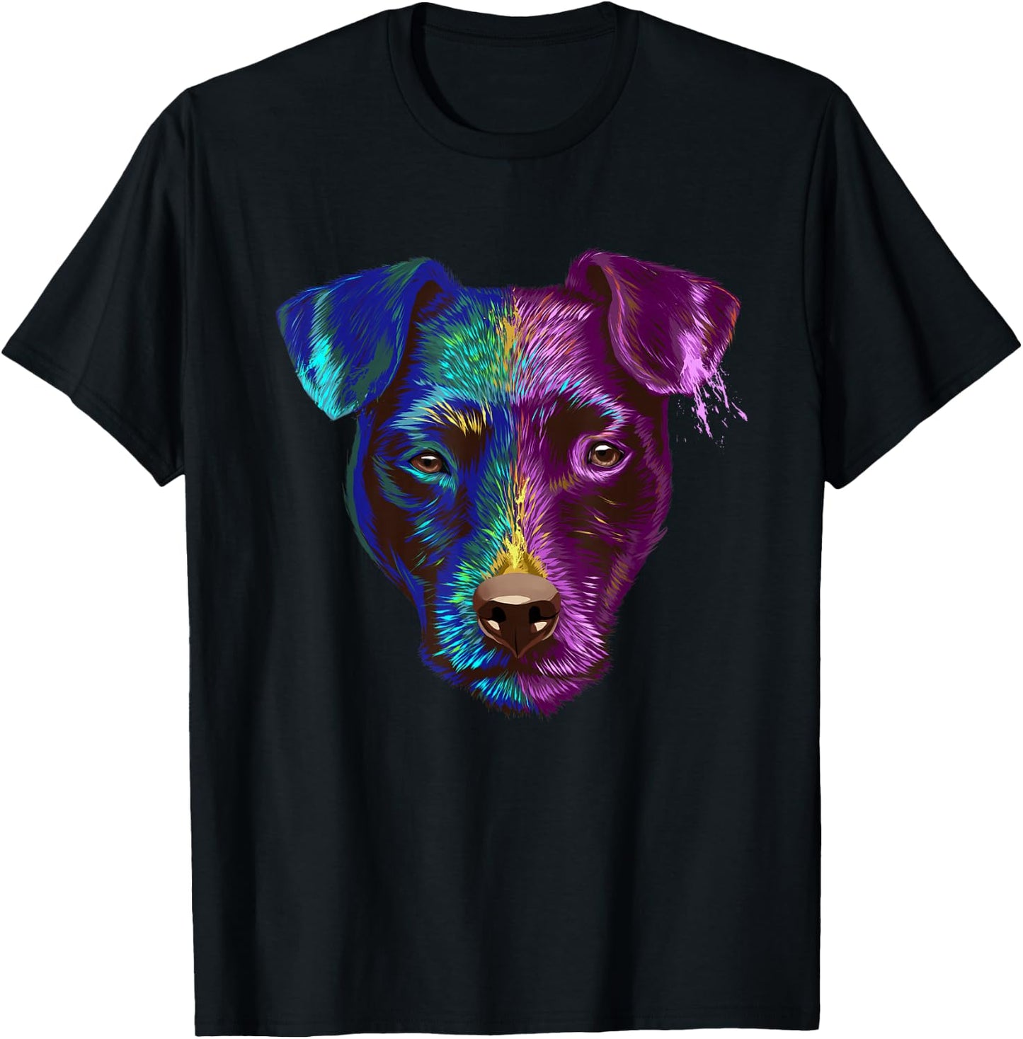 Colourful Dog Patterdale Terrier Men Women Kids T-Shirt - T-Shirt | Black
