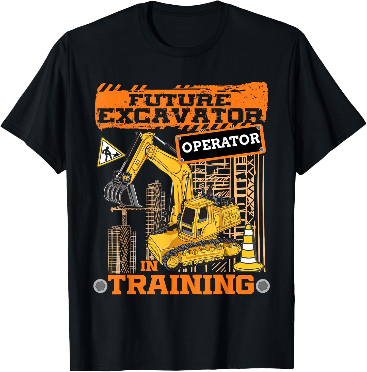 Construction Vehicle Excavator Boys T-Shirt - T-Shirt | Black