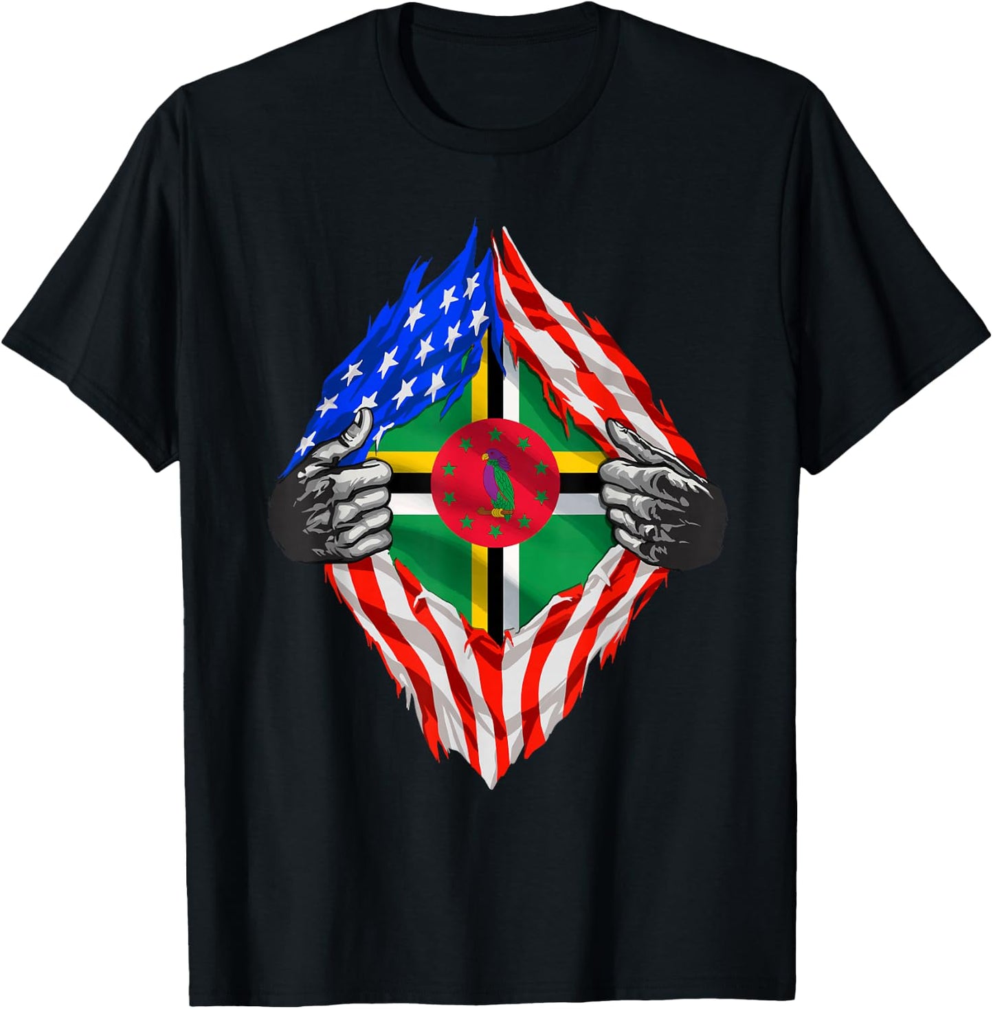Dominican Republic Shirt Super Dominican American Flag Roots T-Shirt - T-Shirt | Black