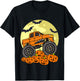 Kids Monster Truck Halloween Moon Jack O Lantern Pumpkin Toddler T-Shirt - T-Shirt | Black