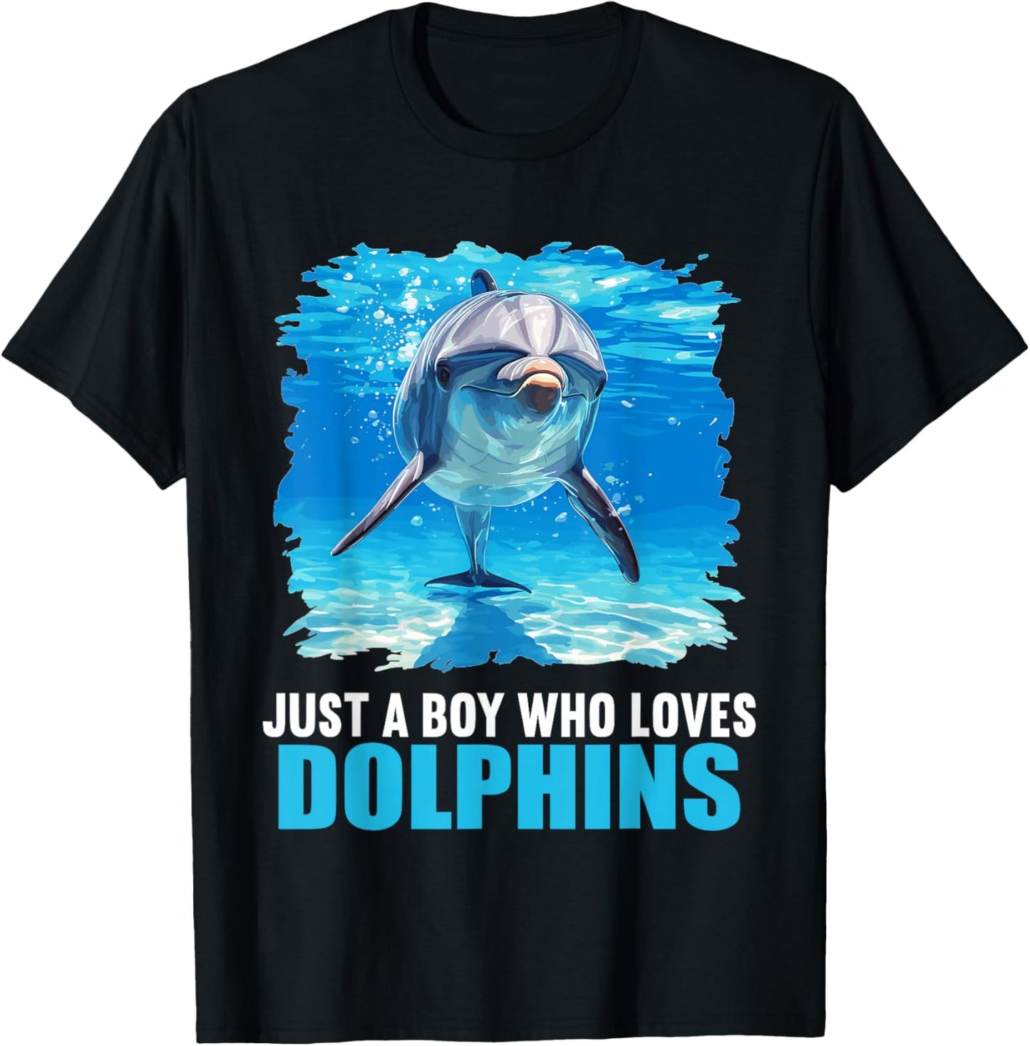 Just a Boy who loves Dolphins Dolphin T-Shirt - T-Shirt | Black