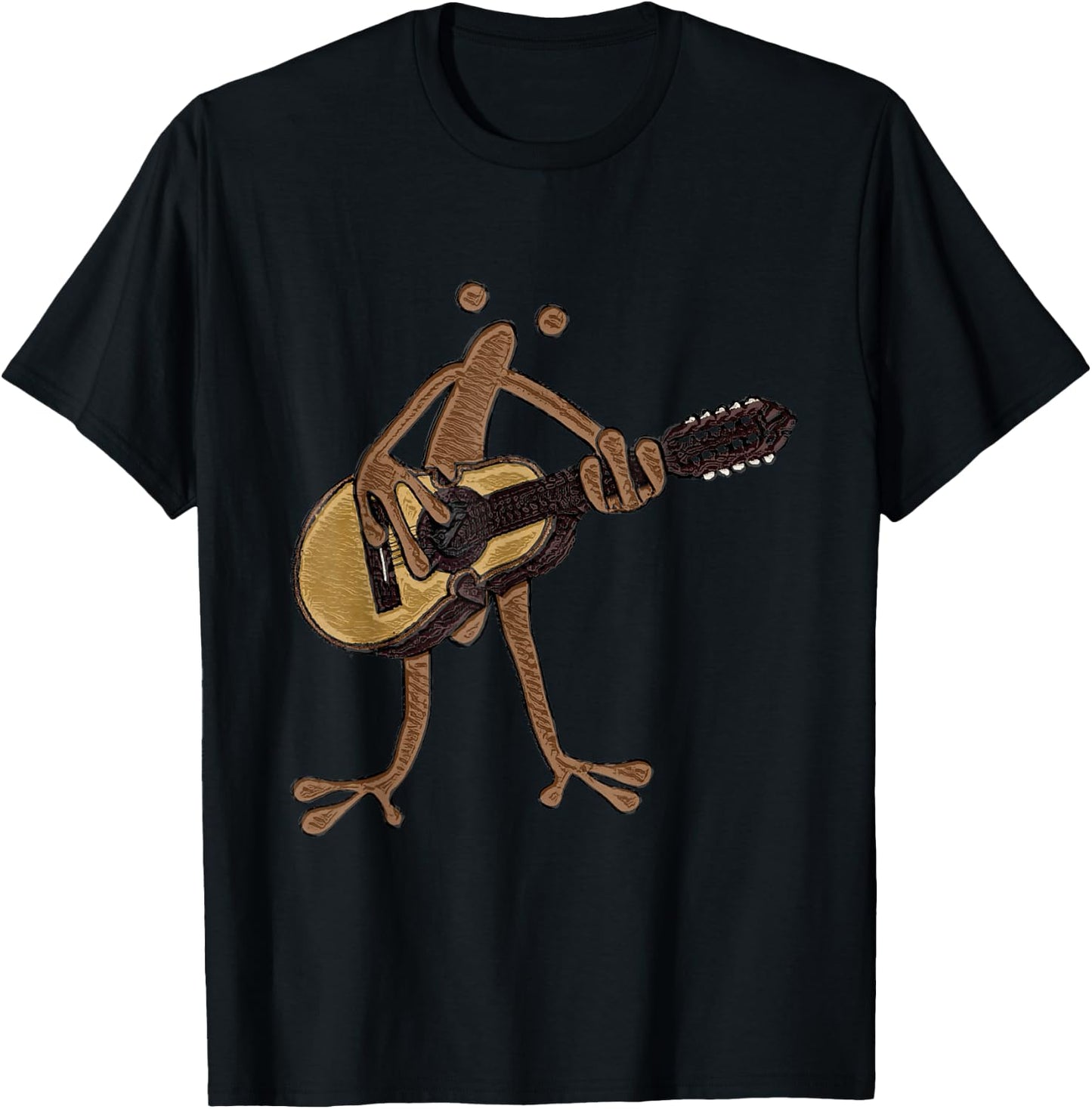 Coqui Taino Playing the Puerto Rican Boricua Cuatro T-Shirt - T-Shirt | Black