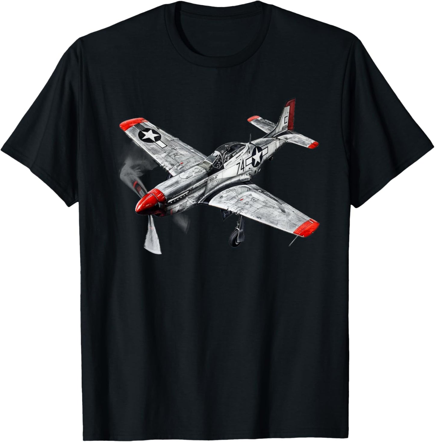 WW2 Warbirds P51 Fighter Plane Aircraft Aviation Hobbyist T-Shirt - T-Shirt | Black