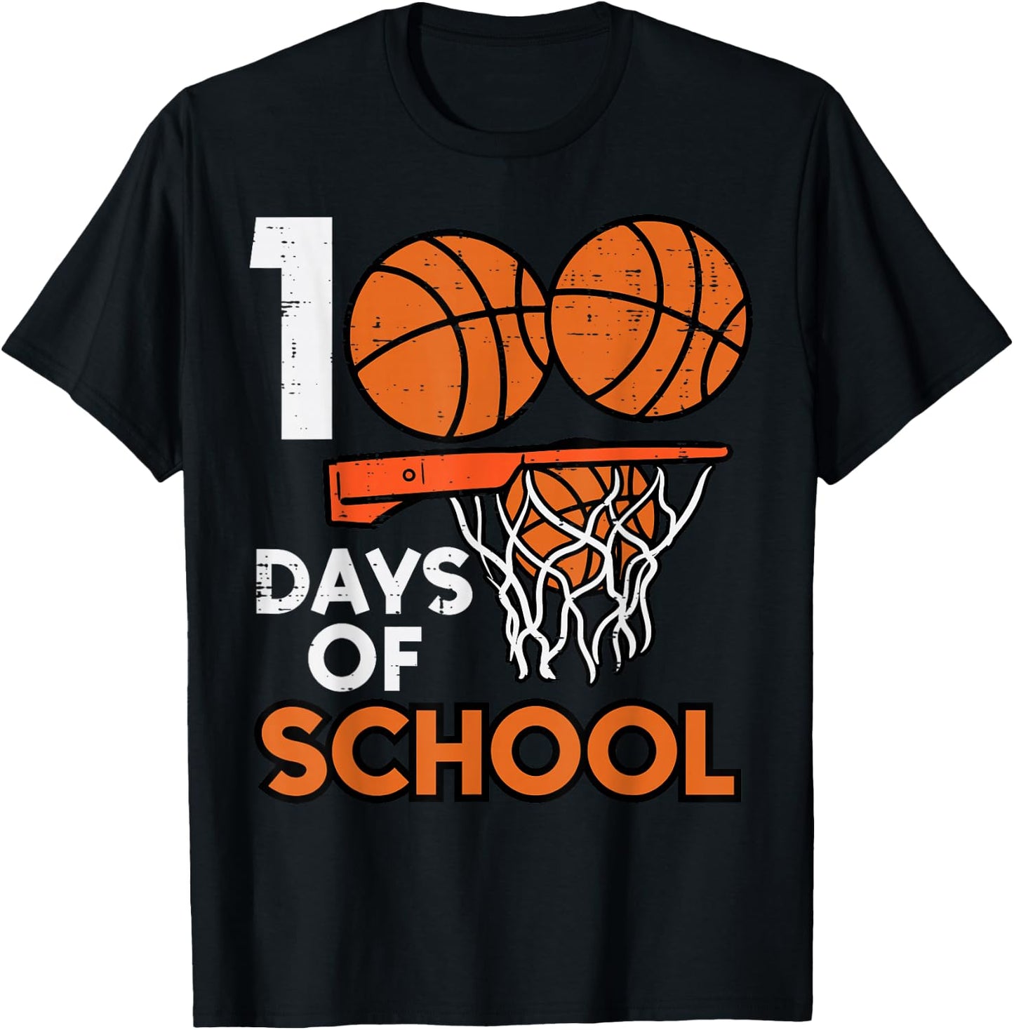 100 Days School Basketball 100th Day Teacher Men Boys Kids T-Shirt - T-Shirt | Black