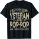 I have two titles Veteran and Pop-Pop Funny Sayings Dad Gift T-Shirt - T-Shirt | Black