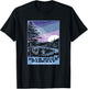 Blue Ridge Parkway at Night WPA Style Vintage Stars & Moon T-Shirt - T-Shirt | Black
