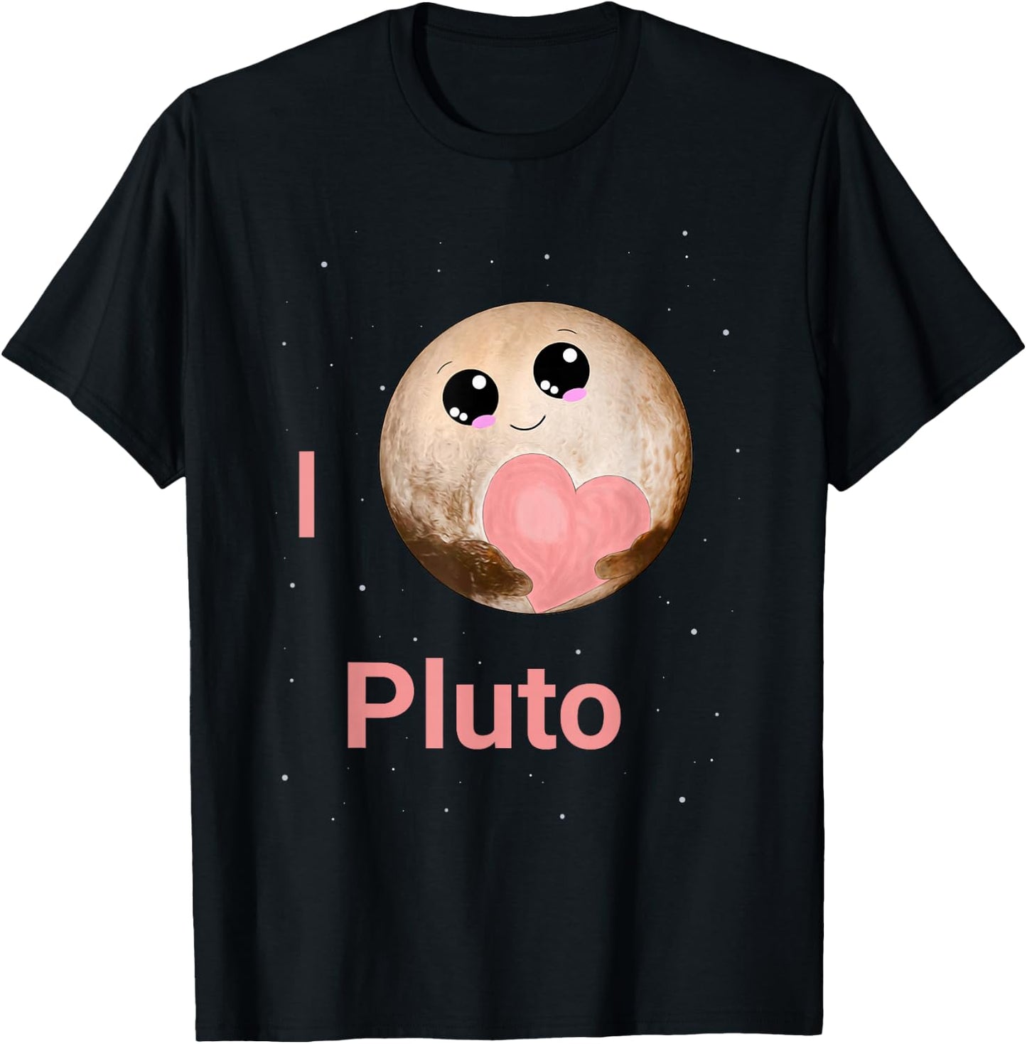 I Love Pluto Heart Cute Pluto Planet Space Kawaii T-Shirt - T-Shirt | Black