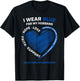 I Wear Blue For My Husband Colon Cancer Awareness Gifts Wife T-Shirt - T-Shirt | Black