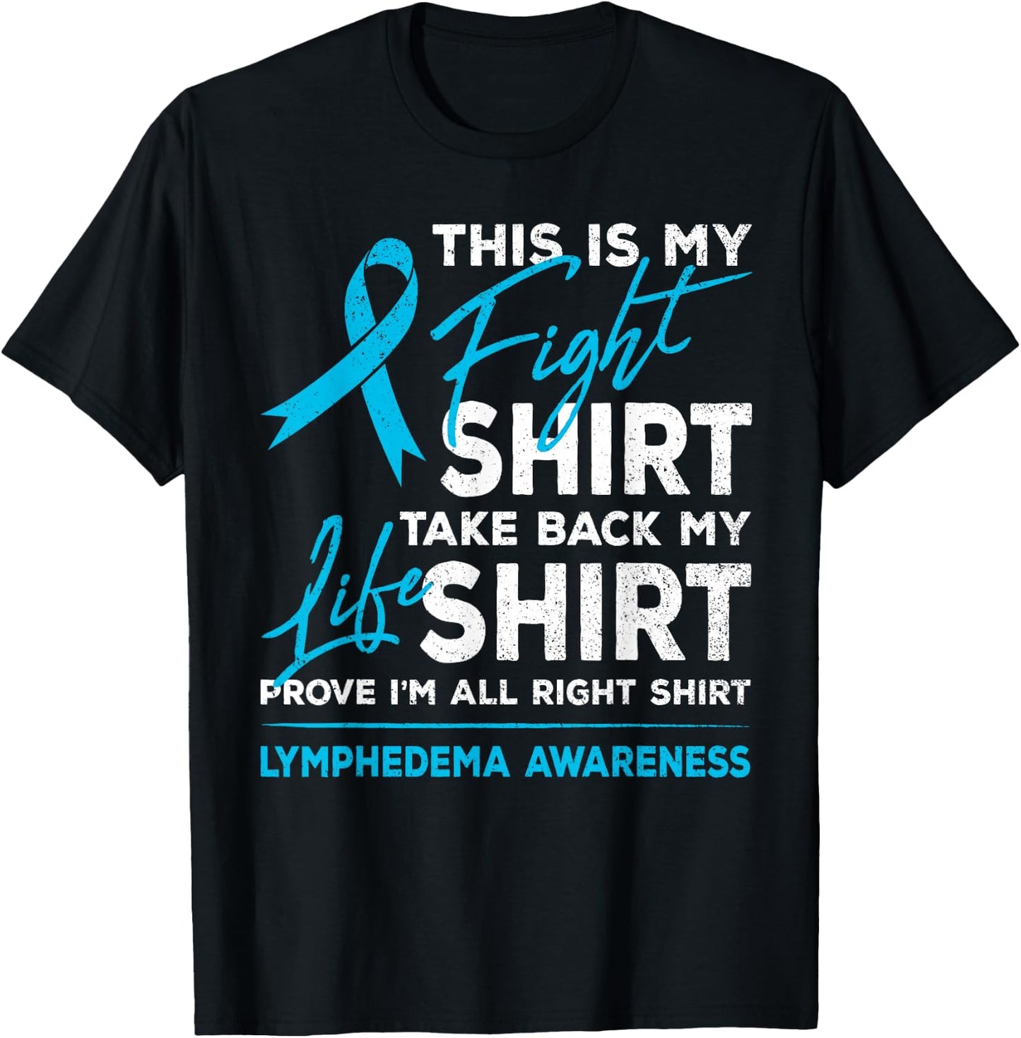 This Is My Fight Shirt Lymphedema Awareness Ribbon Support T-Shirt - T-Shirt | Black