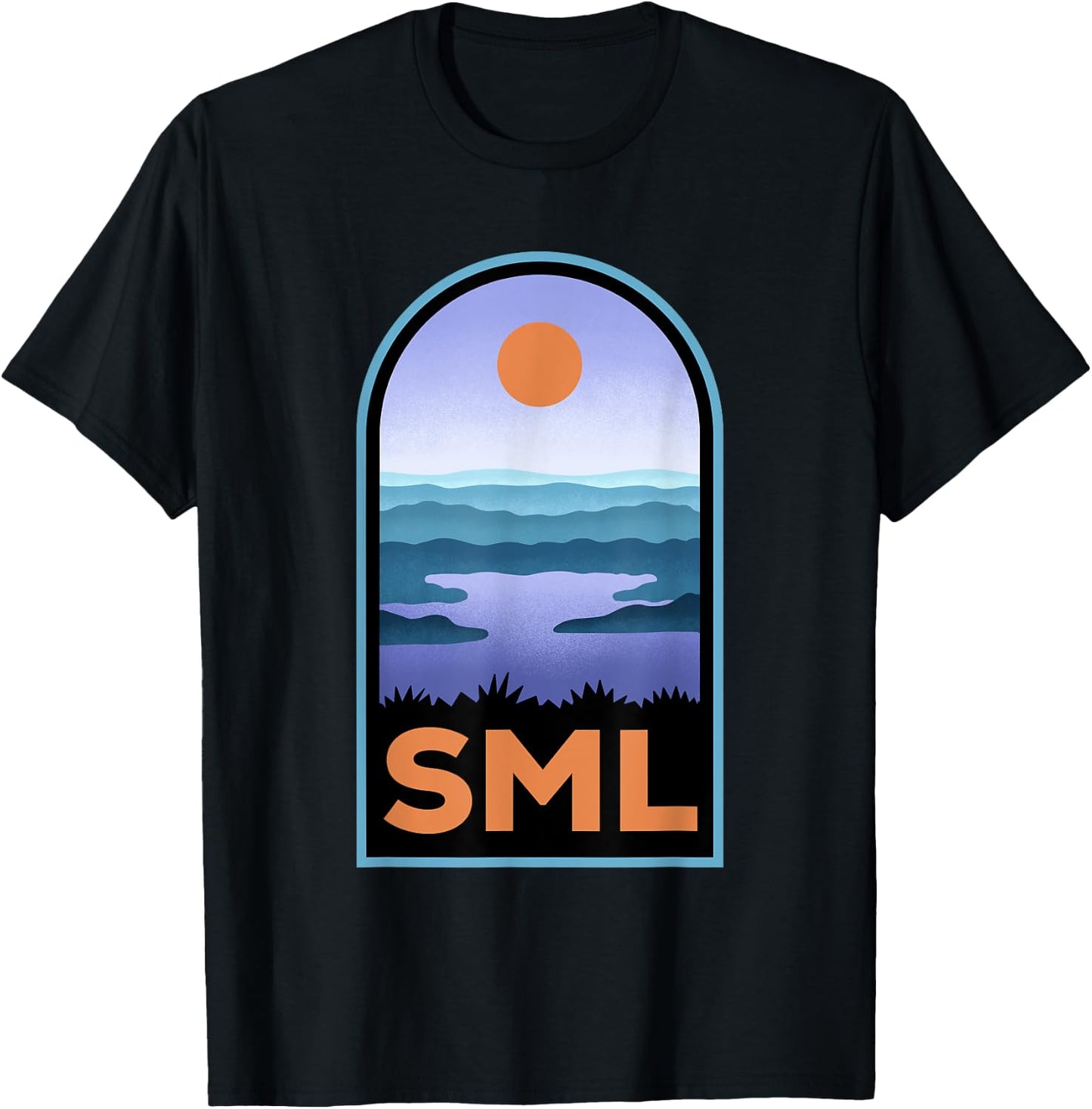 Smith Mountain Lake Retro Landscape T-Shirt - T-Shirt | Black
