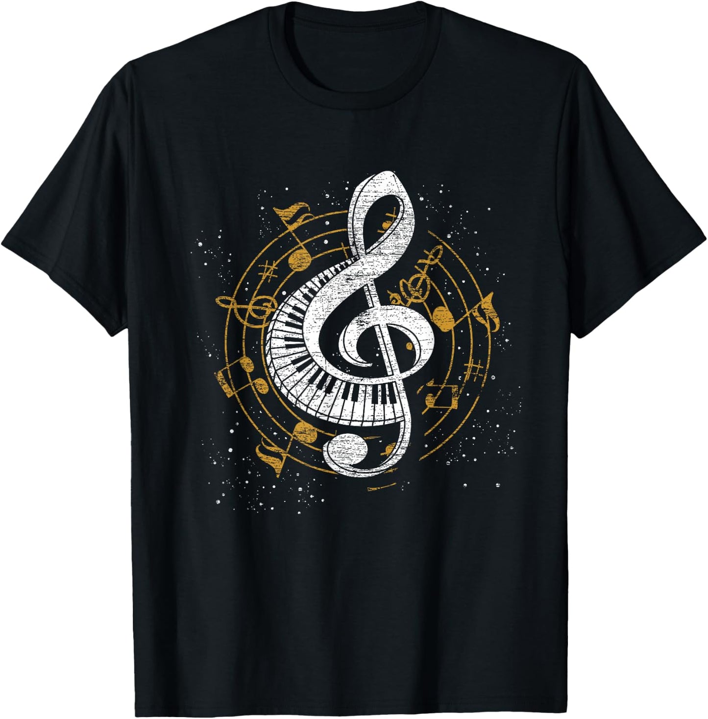 Music Sheet Music Piano Orchestra Musicians Piano Clef T-Shirt - T-Shirt | Black