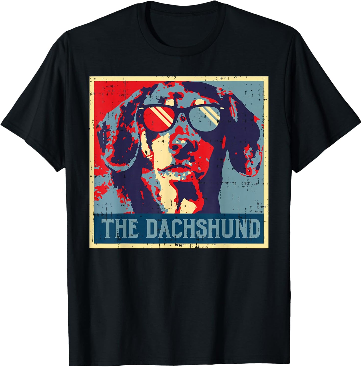 Dachshund Poster Vintage Weiner Sausage Dog Animal Pet Gift T-Shirt - T-Shirt | Black