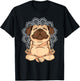 Meditation Pug Dogs Buddha Zen Yoga Teacher Pug Buddhist Women Girls Kids T-Shirt - T-Shirt | Black