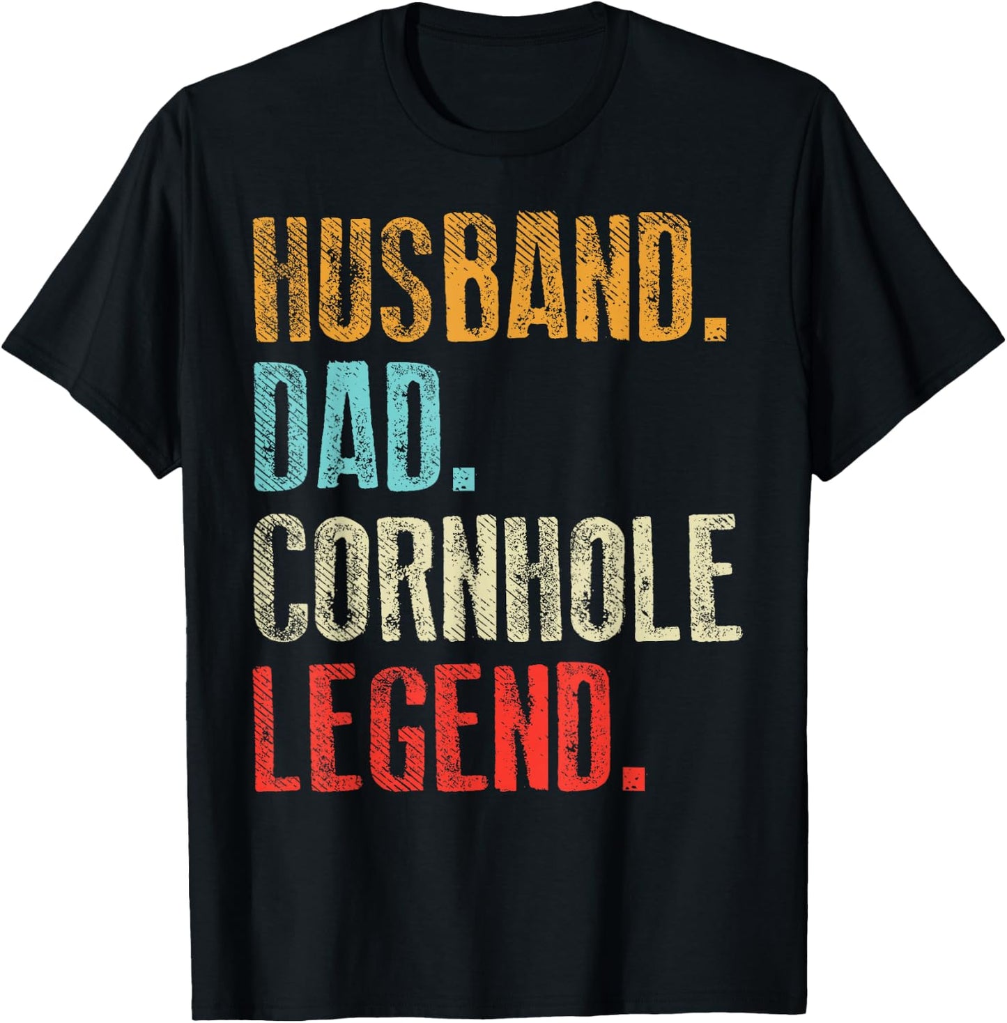 Husband Dad Cornhole Legend Funny Corn Hole King Men Gift T-Shirt - T-Shirt | Black