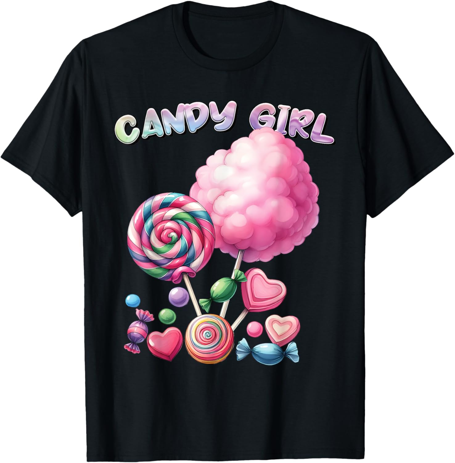 Candy Girls Dress Halloween Costume Girls Treat Lover T-Shirt - T-Shirt | Black