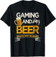 Gaming and Beer That's Why I'm Here Video Gamer Gift Gaming T-Shirt - T-Shirt | Black