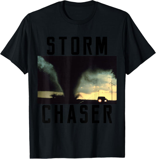 Storm Chaser Tornado Picture Weather Meteorologist T-Shirt - T-Shirt | Black