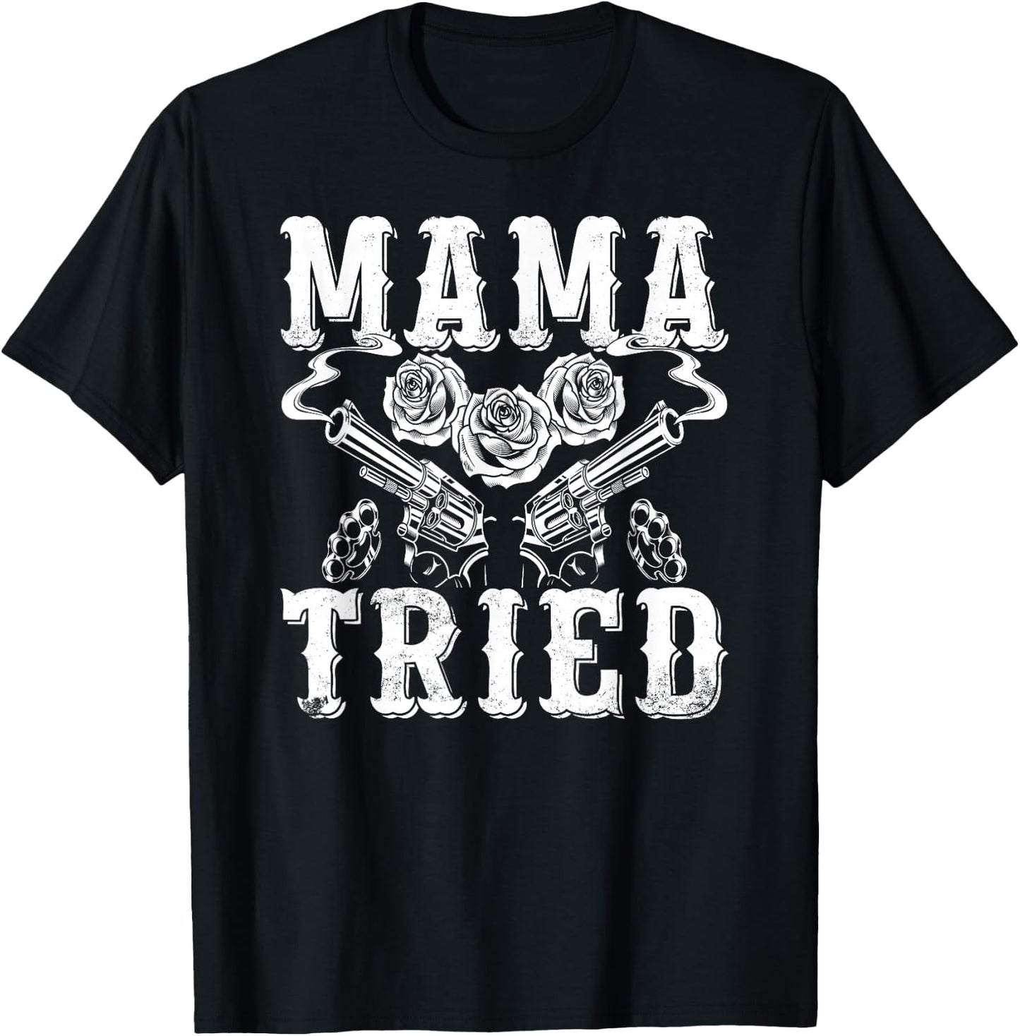 Outlaw Music Vintage Mama Tried Country T-Shirt - T-Shirt | Black