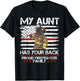Firefighter My Aunt Has Your Back Thin Red Line Gift T-Shirt - T-Shirt | Black