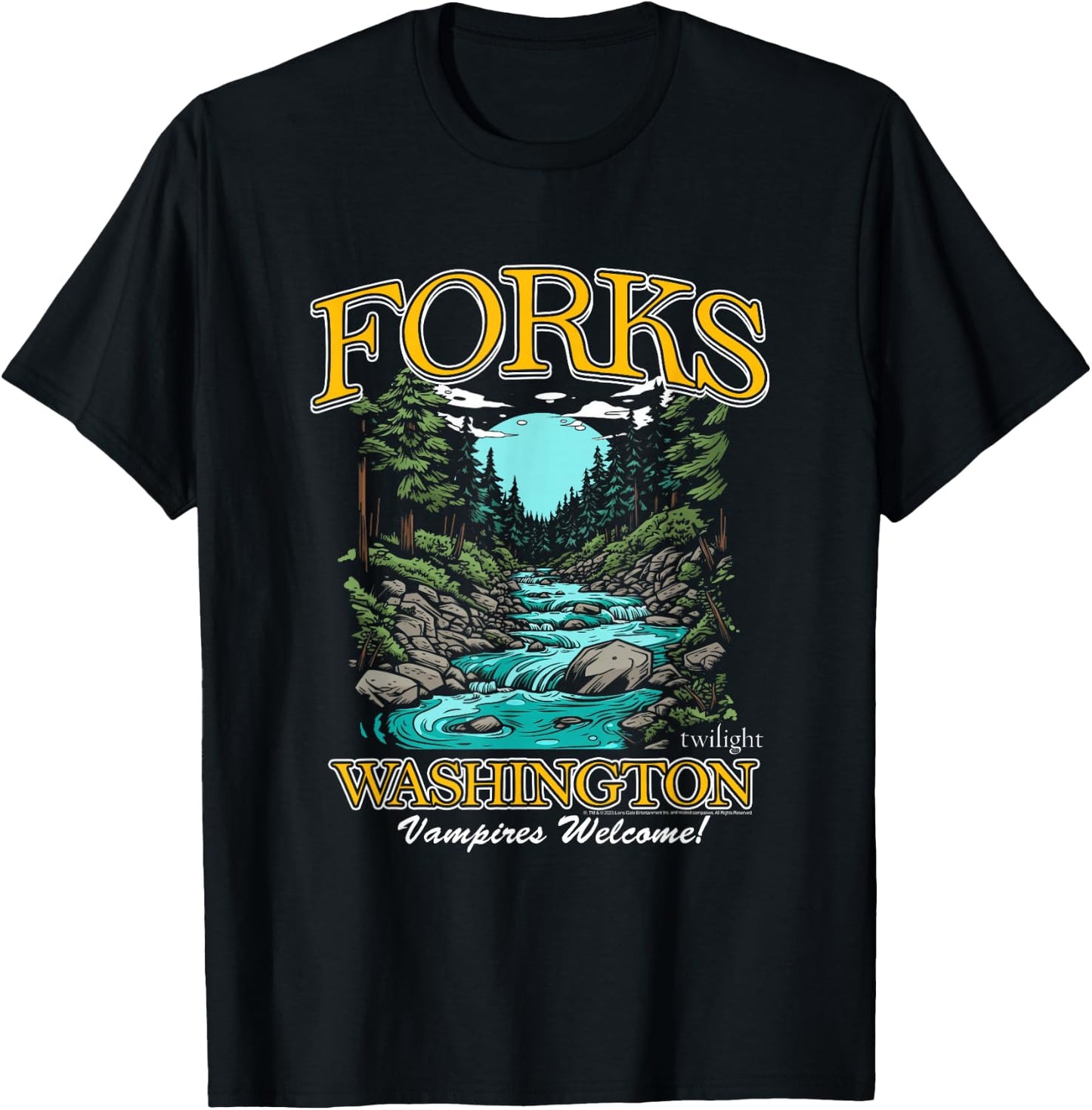Twilight Forks Washington Vampires Welcome T-Shirt - T-Shirt | Black