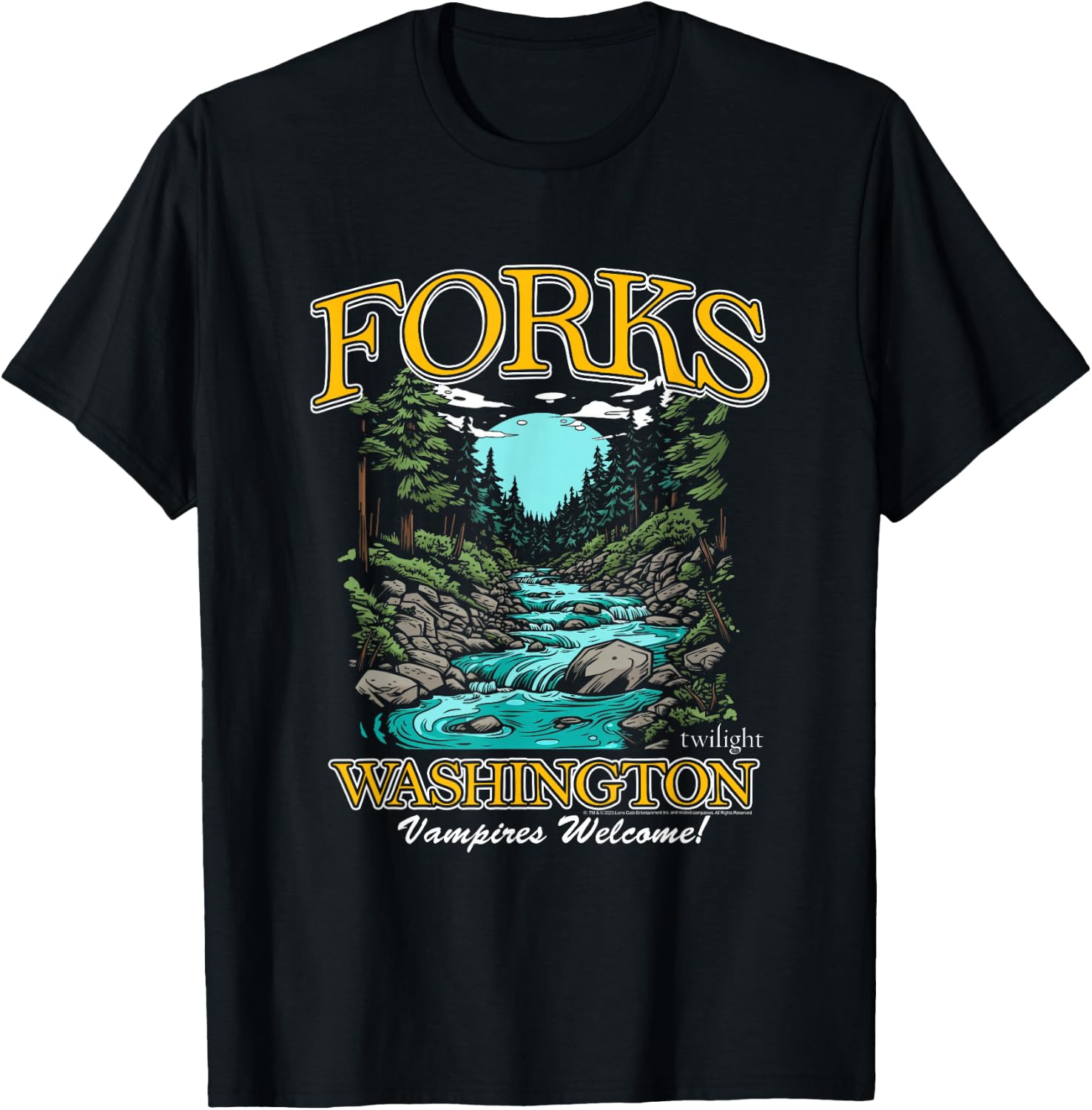 Twilight Forks Washington Vampires Welcome T-Shirt - T-Shirt | Black